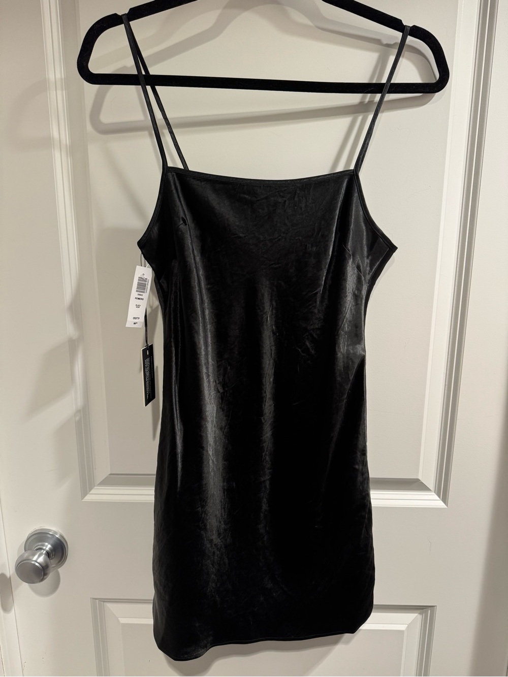 NWT Babaton Black Satin Slip Dress Size XXS